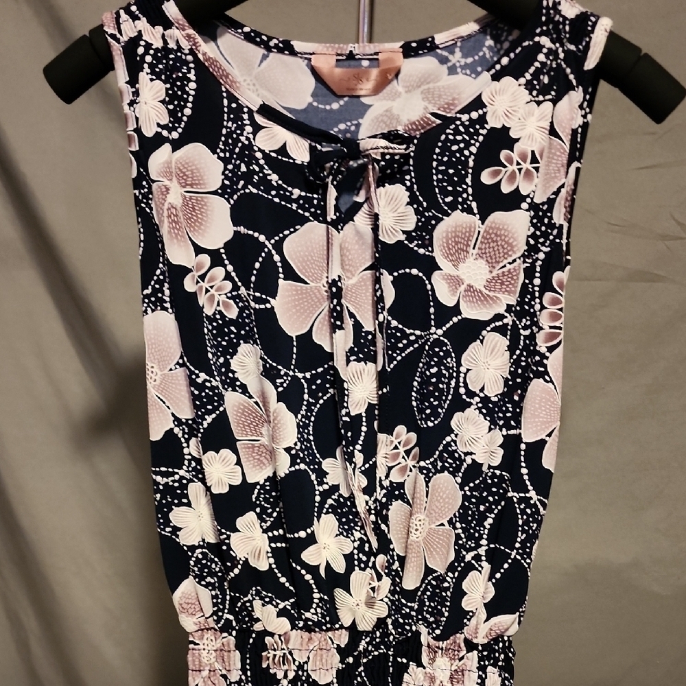 SJS Floral Tank Top - Blue and Pink